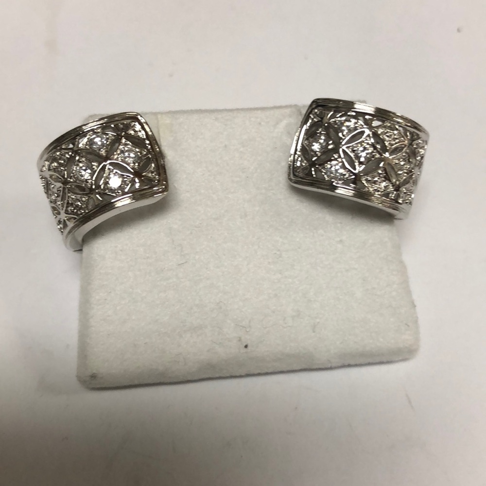 COPY - COPY - Sterling Silver Rhinestone Huggies